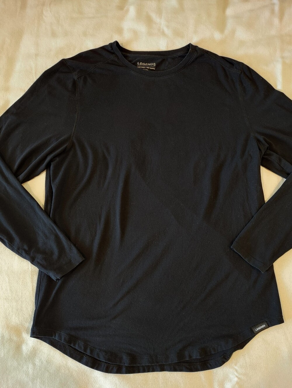 LEGENDS Aviation Long Sleeve Tee Shirt Curved Hem – XXL – Black